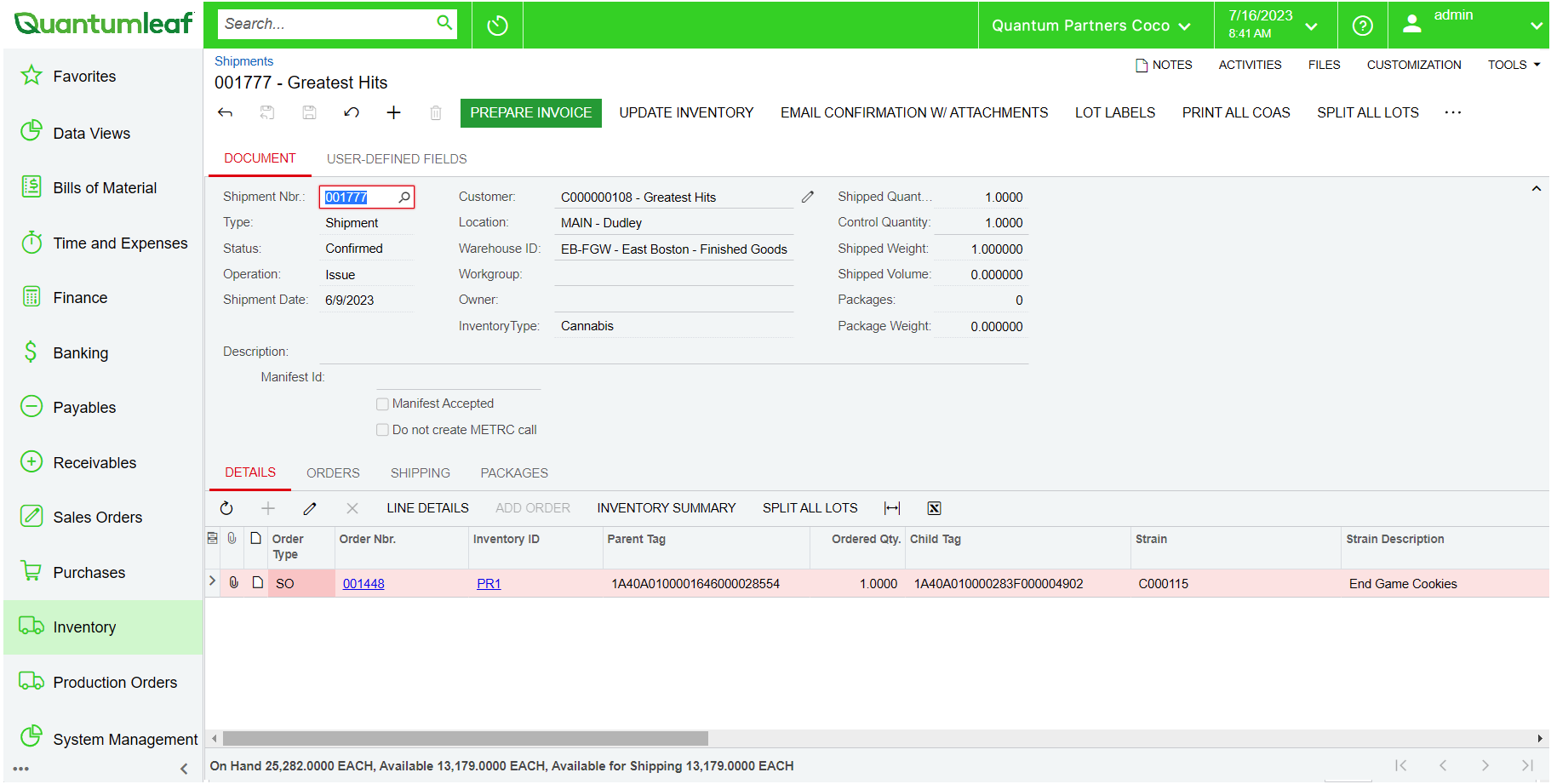 Invoicing and Shipment Confirmations